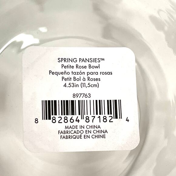 kate spade new york Spring Pansies Glass Petite Rose Bowl New Clear Round Vase - Picture 4 of 7